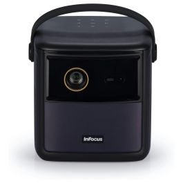 InFocus Crusader Challenger IN3008SL Proyector LED Full HD 1080p 350 Lúmenes Portátil con Batería Android TV Smart, WiFi, Bluetooth, 3D, HDR10, 43-130", Color Púrpura