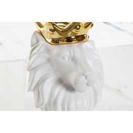 DKD Home Decor Jarrón Glam de Dolomite Blanco y Dorado, 14x9x21 cm, con diseño León (4 Unidades) DKD Home Decor Jarrón Glam de Dolomite Blanco y Dorado, 14x9x21 cm, con diseño León (4 Unidades)