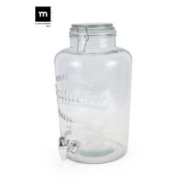 La Mediterranea Tarro Dispensador con Grifo 8L Vidrio 21x21x36 cm