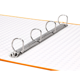 Liderpapel Carpeta de 4 anillas 25mm folio cartón forrado papel coat naranja