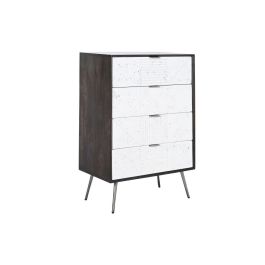 Cajonera DKD Home Decor 70 x 40 x 105 cm Blanco Marrón oscuro Madera de mango Precio: 430.69000029. SKU: S3044255