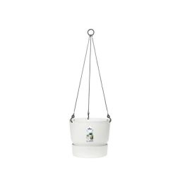 ELHO Greenville 24 Maceta Colgante Exterior Plástico Reciclado Resistente a Heladas Ø 23.9 x H 20.3 cm Blanco