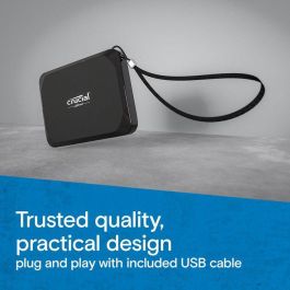 Crucial X9 SSD Portátil 1TB Negro USB Tipo C 3.2 Gen 2 (10Gbps) Velocidad Lectura 1050 MB/s Compatible con PC, Mac y Consolas Crucial X9 SSD Portátil 1TB Negro USB Tipo C 3.2 Gen 2 (10Gbps) Velocidad Lectura 1050 MB/s Compatible con PC, Mac y Consolas