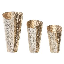 DKD Home Decor Jarrones Glam de Metal Dorado Beige 27x56x27 cm Set de 3 Piezas (2 Unidades) Precio: 170.7899996. SKU: B1JP25MXWN