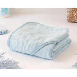 KioKids Toalla de Baño para Bebés +0 Meses 100% Bambú con Capucha Suave Absorbente Certificado Oekotex 76x76 cm Azul