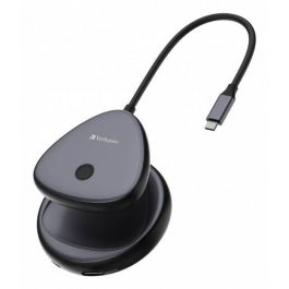 Verbatim WDA-02 Adaptador Inalámbrico USB-C con Hub, Transmisión Inalámbrica 4K para Pantallas y Conexión USB-A