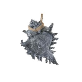 DKD Home Decor Decoracion Colgante Mediterraneo Blanco Azul Resina Cuerda 14 x 57 x 22 cm (3 Unidades)