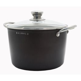 Baumalu BAU3216383445315 Batería de Cocina Antiadherente de Aluminio Forjado para Todo Tipo de Fuegos, Inducción, 4 Piezas Negro