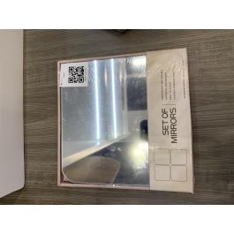 DKD Home Decor Espejo Básicos Set de 4 piezas, Cristal, 20 x 20 cm (6 Unidades)