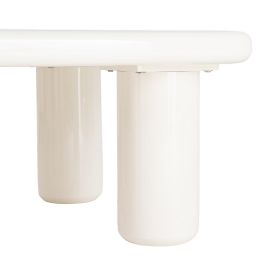 Mesa Centro Lacado Crema Dm Salón 78 X 78 X 41 cm