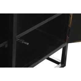 DKD Home Decor Mueble TV Negro Dorado de Madera y Metal, 120x37x50 cm