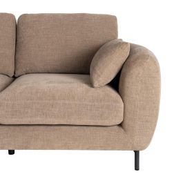 Sofá 2 Plazas Marrón Claro Tejido-Metal 189 X 92 X 88 cm