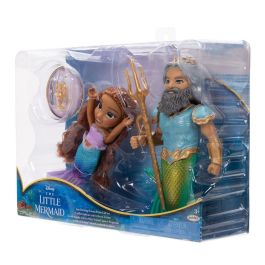JAKKS PACIFIC Muñeca Ariel + Tritón La Sirenita Disney 15cm