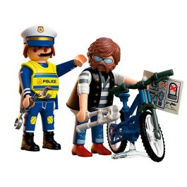 Playmobil City Action 72076 - Robo de Bicicleta, Juguete de Construcción con Figura de Policía y Criminal, +4 Años