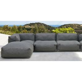 Pouf Terraza Y Jardin DKD Home Decor Gris 87 x 32 x 87 cm