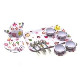 Tachan Juego De Te Rosa Con Bandeja Acero 19 Piezas 55519