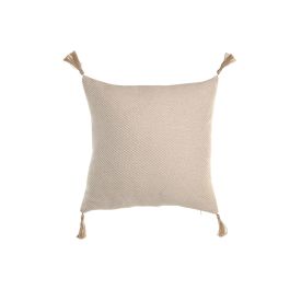 DKD Home Decor Cojín Boho de Algodón y Yute Natural 45 x 45 cm (2 Unidades) con Borlas y Cremallera Precio: 20.59000009. SKU: B1A4B4RWW5
