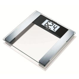 Beurer BG-17 Báscula Digital Diagnóstica de Vidrio con Pantalla LCD Extra Grande, Electrodos de Acero Inoxidable