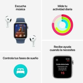 Apple Watch SE 3rd V2/ GPS/ 44mm/ Caja de Aluminio/ Correa Deportiva Azul Denim M/L