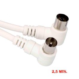 Edm Prolongación TV Acodada 9,5mm 2,5m Blanco