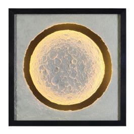 DKD Home Decor Cuadro Loft LED Luna Blanco Negro 4.5 x 60 x 60 cm (Cristal, Papel mache, PS) (2 Unidades) Precio: 82.49999978. SKU: B1ELEH6FCG