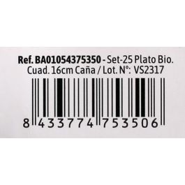 Set de 25 Platos Biodegradables Cuadrados 16 cm - Algon (12 Unidades) Set de 25 Platos Biodegradables Cuadrados 16 cm - Algon (12 Unidades)