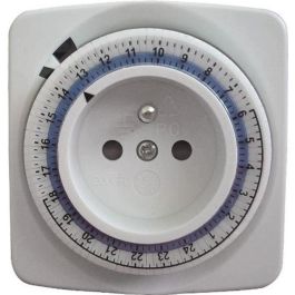 Chacon Programador Mecánico Cuadrado - Temporizador Automático para Ahorro Energía, 15 Min/Ciclo, 3500W, 48 Ciclos/Día