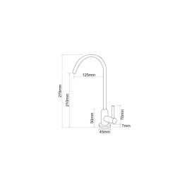 Verhal Grifo osmosis 1 agua, plateado cepillado, cuerpo de inox, caño giratorio, incluye kit conexión osmosis