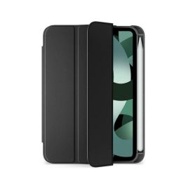 eSTUFF Funda para iPad Air 11" 2025/2024 Miami - Estuche para Lápices de PU con Soporte y Carga, TPU Negro/Transparente