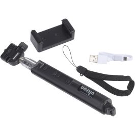 Ultron Palo Selfie Telescópico 149855 con Disparador Bluetooth, Negro/Plata