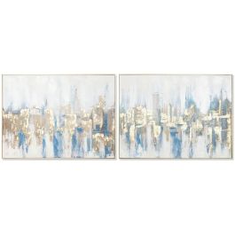 DKD Home Decor Cuadro Decorativo Loft New York Azul Dorado Ancho 80 cm Alto 60 cm Lienzo PS Set de 2 Unidades Precio: 60.5899998. SKU: B148Y3TJKV