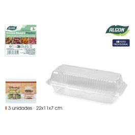 Set de 3 envases con bisagra Ops 22x11x7 cm Algon (24 Cajas) Precio: 29.49999965. SKU: B1BXT8TK59