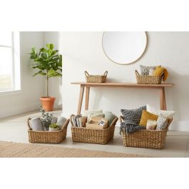 Inde Set 3 Cestas Cuadradas con Asas 25 cm, 20 cm, 16 cm (8 Unidades)