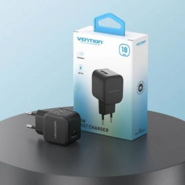 Vention FEKW0-EU Cargador de Pared GaN 18W con Puerto USB Carga Rápida QC 3.0 Universal Blanco