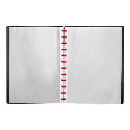 Liderpapel Carpeta Din A4 con 20 Fundas Intercambiables Negra