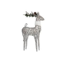 DKD Home Decor Reno Navidad Alpina Mimbre y Led Blanco 19 x 90 x 53 cm