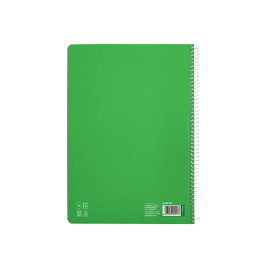 Liderpapel Cuaderno espiral Pautaguía A4 tapa blanda 80 hojas cuadro pautado 4mm color verde