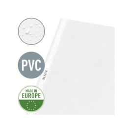 Funda multitaladro Leitz con fuelle DIN A4, 170 mc, cristal, pack 10 unidades