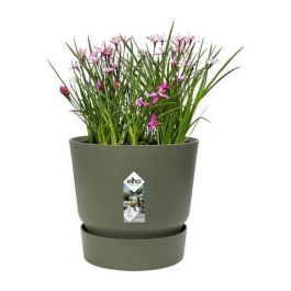 Elho Greenville 40 Macetero Redondo Exterior Ø 39 x H 36,8 cm Verde hoja, Plástico 100% Reciclado, Resistente a Heladas con Depósito de Agua Elho Greenville 40 Macetero Redondo Exterior Ø 39 x H 36,8 cm Verde hoja, Plástico 100% Reciclado, Resistente a Heladas con Depósito de Agua