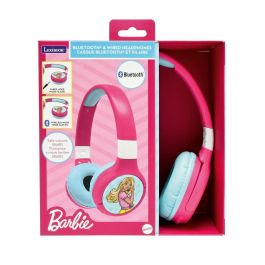 Lexibook Auriculares Plegables Barbie Inalámbricos Bluetooth 5.0, con Micrófono y Cable Jack Extraíble, Sonido Protegido para Niños