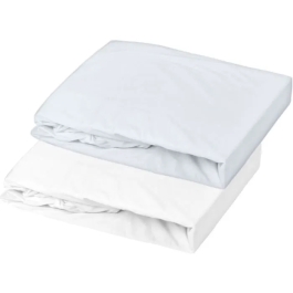 P'tit Dodo Juego de 2 Sábanas Bajeras Jersey 70 x 140 cm Blanco / Azul Claro Precio: 25.69000005. SKU: B12TE6XAL8