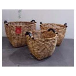 DKD Home Decor Cesta Colonial Set de 3, Cestas de Almacenaje Decorativas de Fibra y Madera Natural, para Hogar, 46x46x40 cm Precio: 83.22138. SKU: S3028910