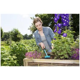 Gardena cs-Blumenrechen. Rastrillo Manual de Acero y Plástico Negro/Turquesa