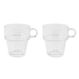 La Mediterranea Set 2 Tazas Desayuno 240 ml Colección Tower, Dimensiones 10.5 x 8.2 x 9 cm (18 Cajas)