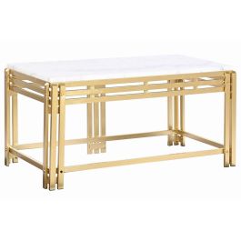 Mesa de Centro DKD Home Decor Metal Aluminio Mármol 80 x 40 x 40 cm Precio: 164.68999998. SKU: S3044117