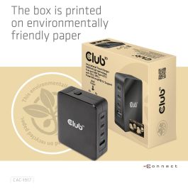 Club3D Ladegerät 3xUSB Typ C. 1xUSB Typ A. PD 140W. GaN retail