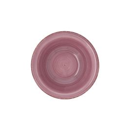 Quid Bol Cerámico Vita Peoni Rosa 18 cm - Juego de 6 Unidades Apilables, Apto Lavavajillas y Microondas, Pintado a Mano