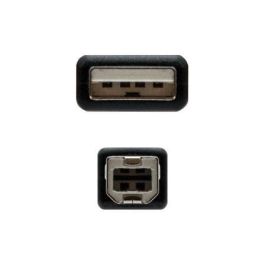 Cable USB 2.0 Impresora Nanocable 10.01.0103-BK/ USB Tipo-B Macho - USB Macho/ 1.8m/ Negro Cable USB 2.0 Impresora Nanocable 10.01.0103-BK/ USB Tipo-B Macho - USB Macho/ 1.8m/ Negro