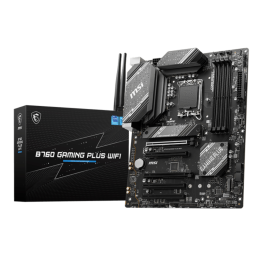 MSI B760 GAMING PLUS WiFi Placa Base ATX Intel B760 Chipset LGA 1700 DDR5 WiFi 6E Bluetooth 5.3 2.5G Ethernet M.2 SATA Compatible Precio: 193.88999949. SKU: B15XAHRR73
