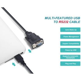 EQUIP Adaptador USB-A a Serie RS232-DB9 St/St 1.50m negro